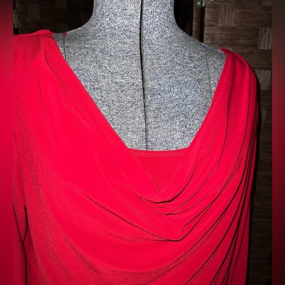 Chaps Women’s Solid Red Mid Length Dress, size XL - Picture 12 of 15